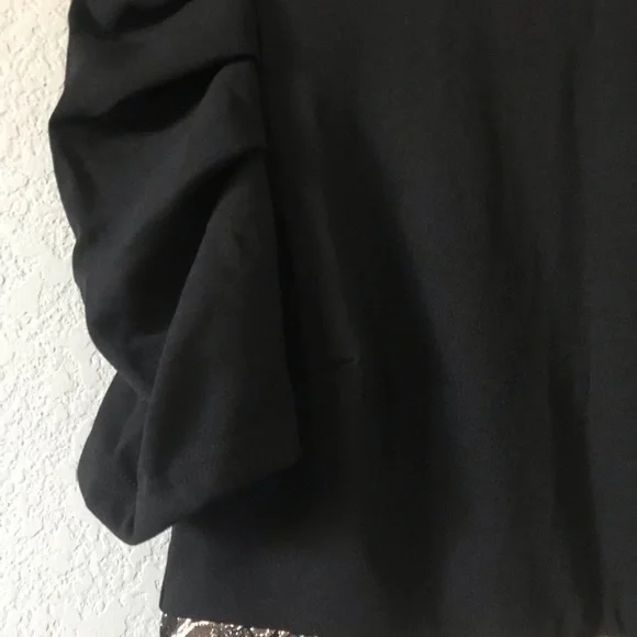 Goth Dress Black Knit Bodice & Gold Floral Brocade by JJ’s House NWT - Picture 6 of 9